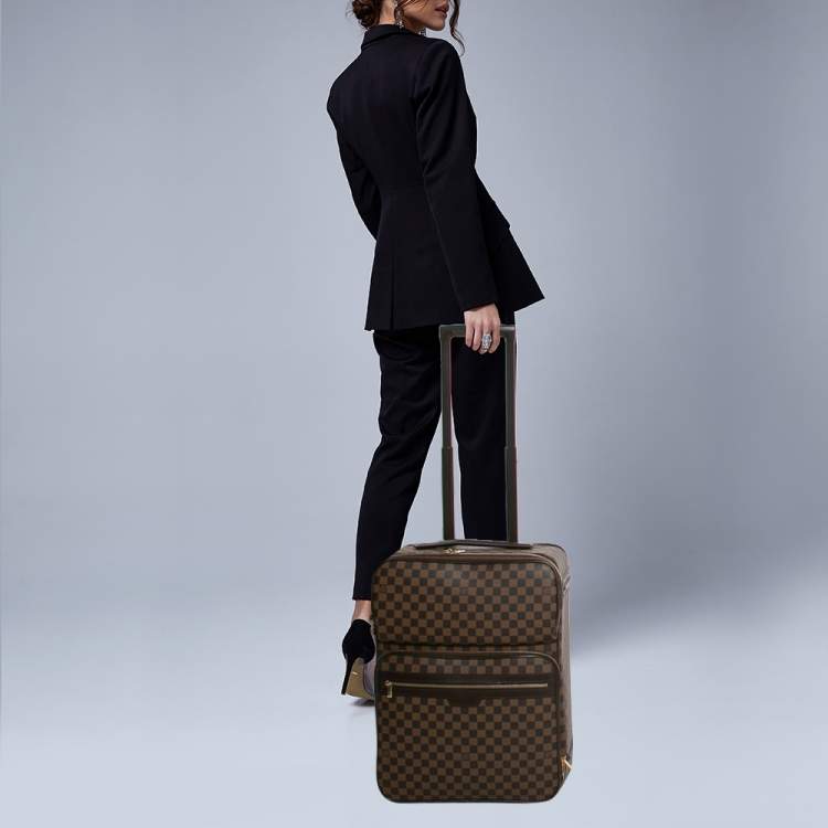 Pre Owned Louis Vuitton Damier Ebene Canvas Business Pegase Legere 55 Luggage