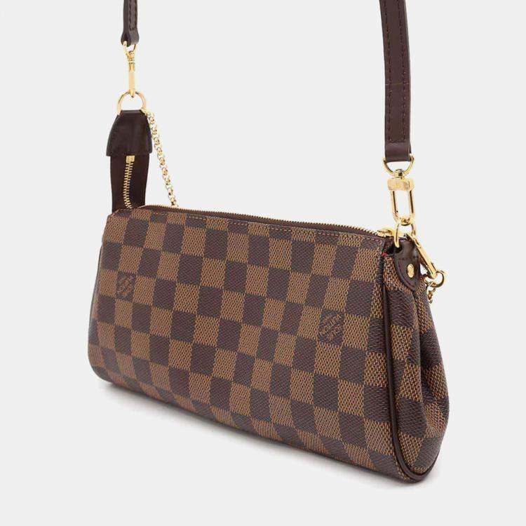 Pre Owned Louis Vuitton Brown Damier Ebene Canvas Eva Bag
