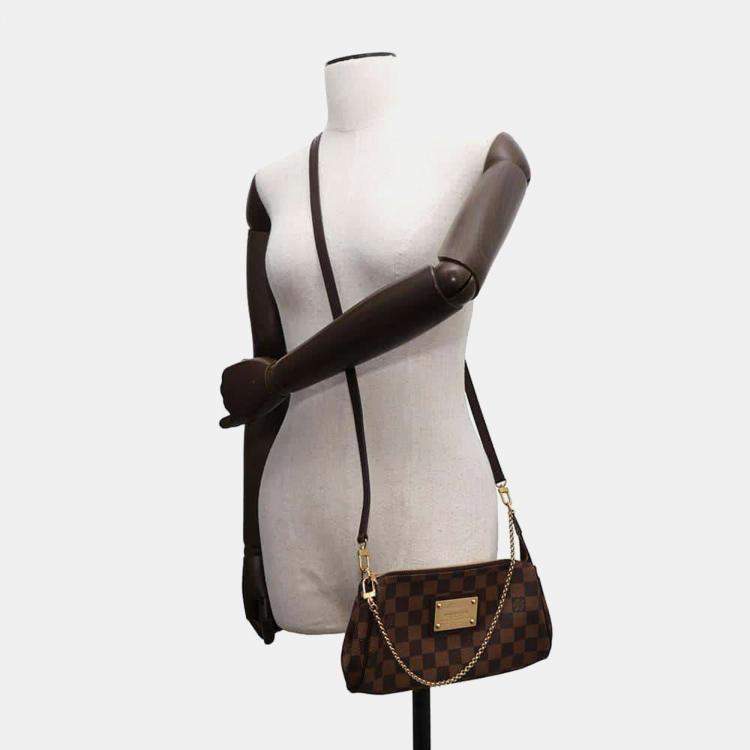 Pre Owned Louis Vuitton Brown Damier Ebene Canvas Eva Bag