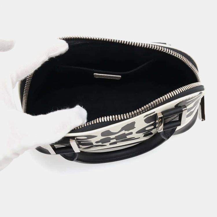 Pre Owned Louis Vuitton White/Noir Monogram Graffiti Alma PM Bag
