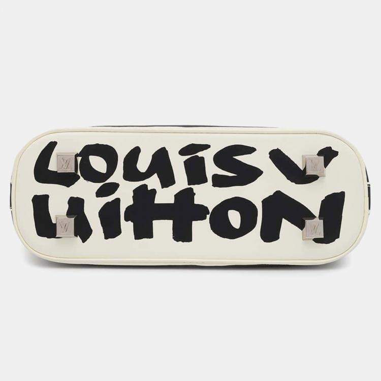 Pre Owned Louis Vuitton White/Noir Monogram Graffiti Alma PM Bag