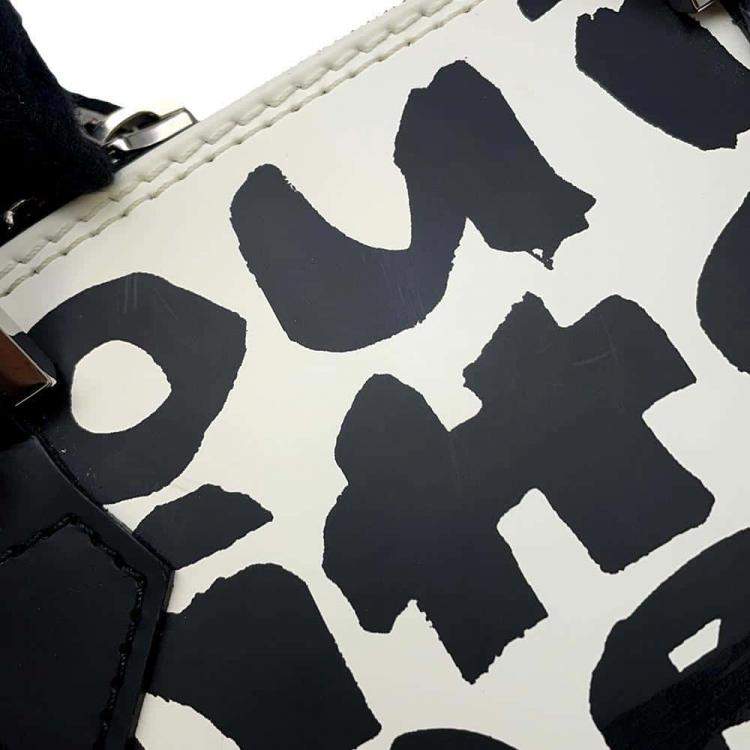 Pre Owned Louis Vuitton White/Noir Monogram Graffiti Alma PM Bag