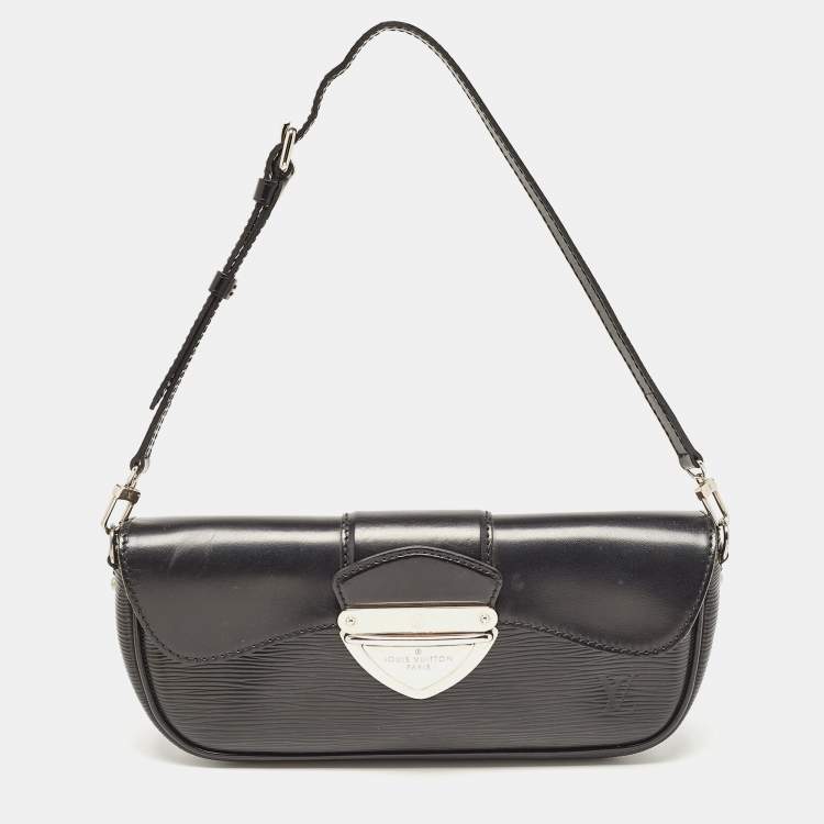 Pre Owned Louis Vuitton Black Epi Leather Montaigne Clutch Bag
