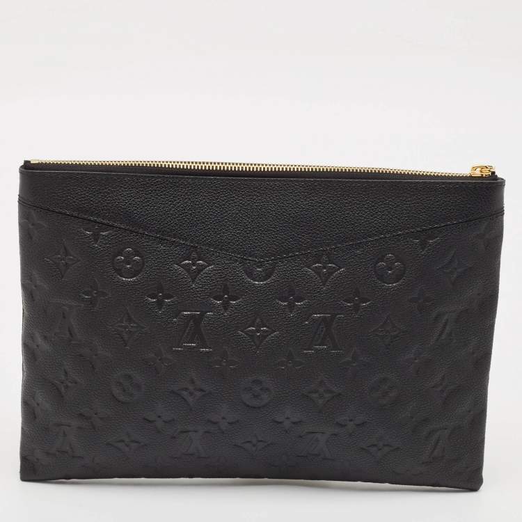 Pre Owned Louis Vuitton Black Monogram Empreinte Leather Daily Pouch