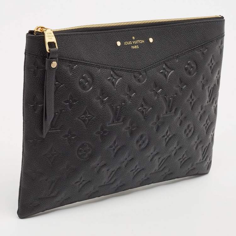 Pre Owned Louis Vuitton Black Monogram Empreinte Leather Daily Pouch