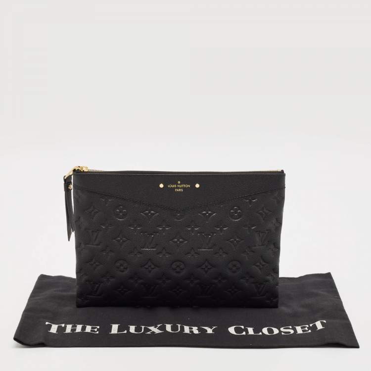 Pre Owned Louis Vuitton Black Monogram Empreinte Leather Daily Pouch