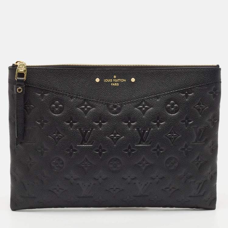 Pre Owned Louis Vuitton Black Monogram Empreinte Leather Daily Pouch