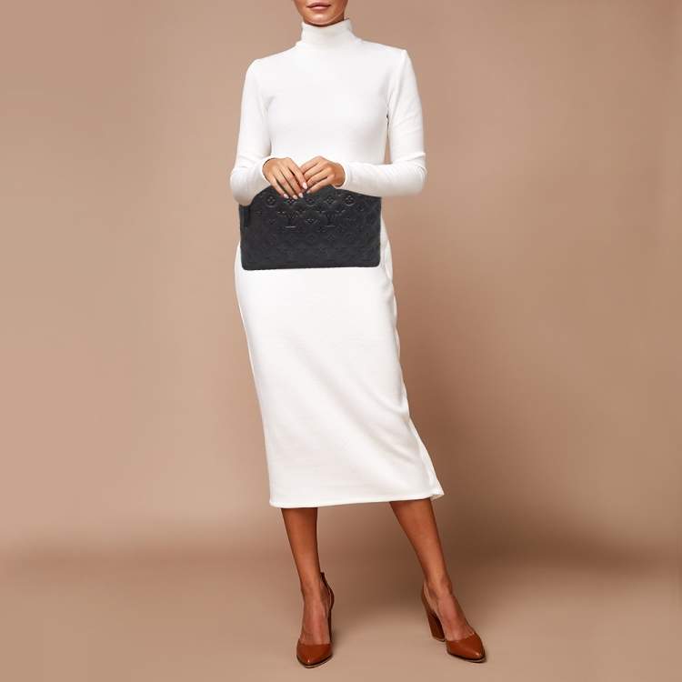 Pre Owned Louis Vuitton Black Monogram Empreinte Leather Daily Pouch