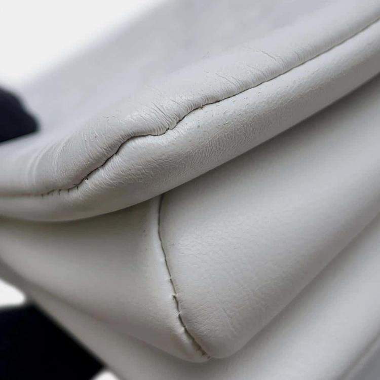 Pre Owned Louis Vuitton White Lambskin Coussin PM Bag