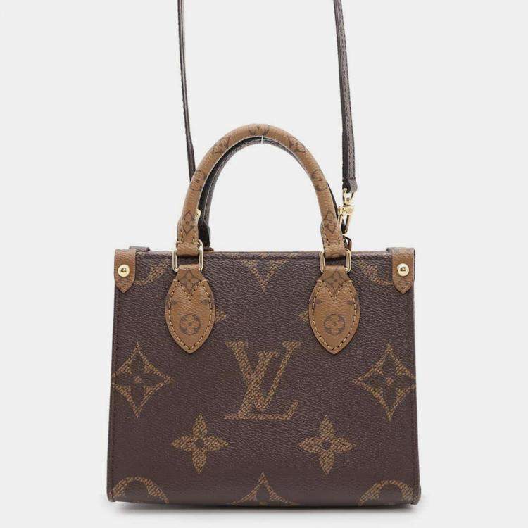 Pre Owned Louis Vuitton Brown Monogram Reverse Canvas Onthego BB Bag