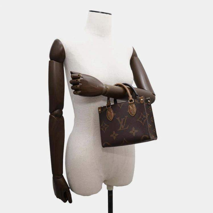 Pre Owned Louis Vuitton Brown Monogram Reverse Canvas Onthego BB Bag