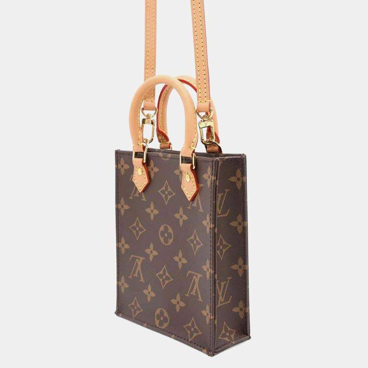 Pre Owned Louis Vuitton Brown Monogram Petit Sac Plat Bag