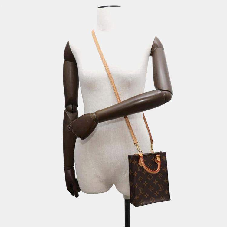 Pre Owned Louis Vuitton Brown Monogram Petit Sac Plat Bag