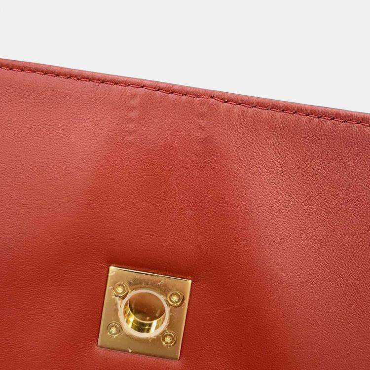 Pre Owned Louis Vuitton Red Calf Leather Rendezvous  Bag