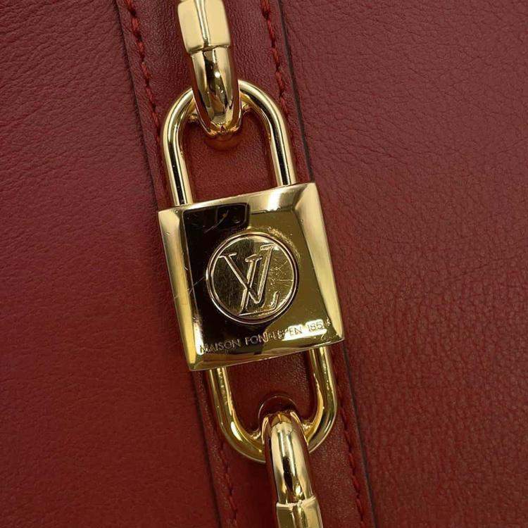Pre Owned Louis Vuitton Red Calf Leather Rendezvous  Bag