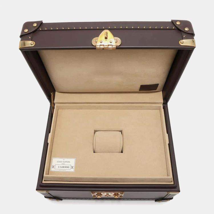 Pre Owned Louis Vuitton Brown Leather Boite Montre Case