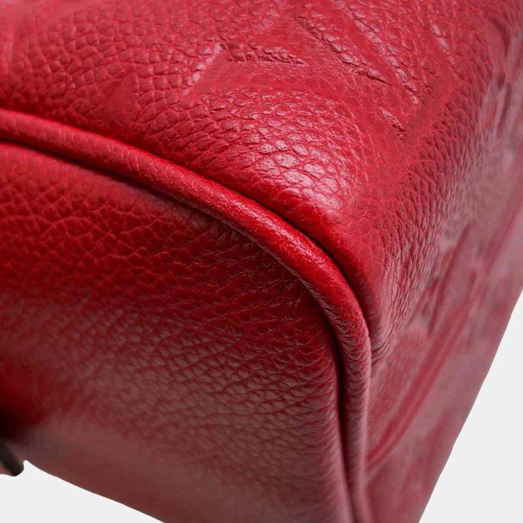 Pre Owned Louis Vuitton Red Monogram Empreinte Leather Speedy Bandouliere 20 Bag