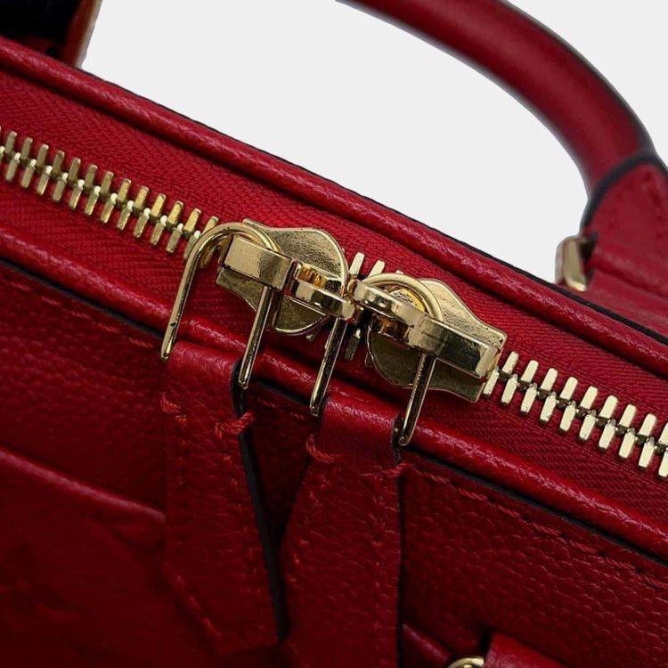 Pre Owned Louis Vuitton Red Monogram Empreinte Leather Speedy Bandouliere 20 Bag