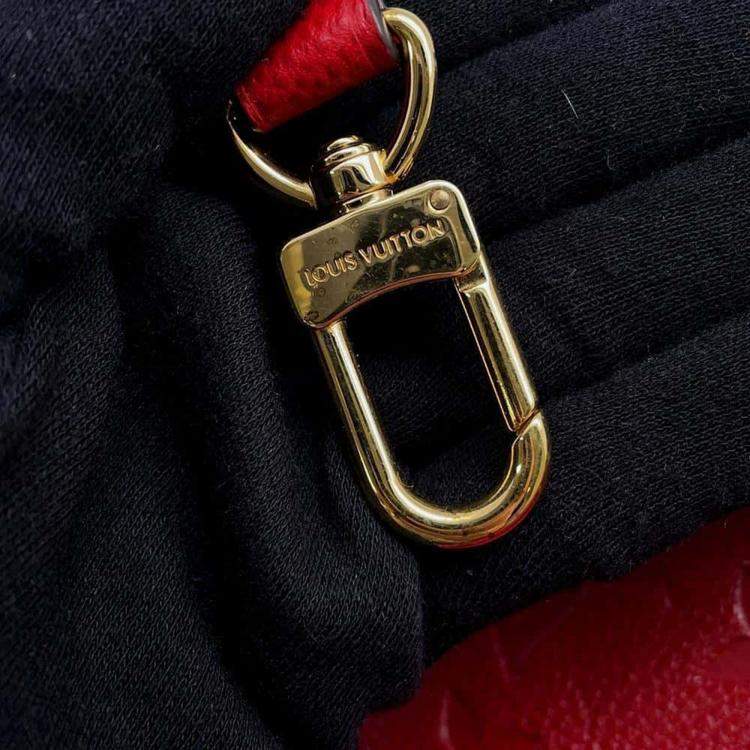 Pre Owned Louis Vuitton Red Monogram Empreinte Leather Speedy Bandouliere 20 Bag