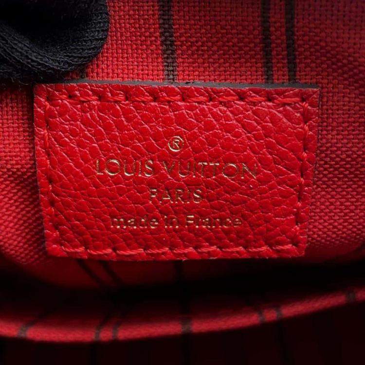 Pre Owned Louis Vuitton Red Monogram Empreinte Leather Speedy Bandouliere 20 Bag