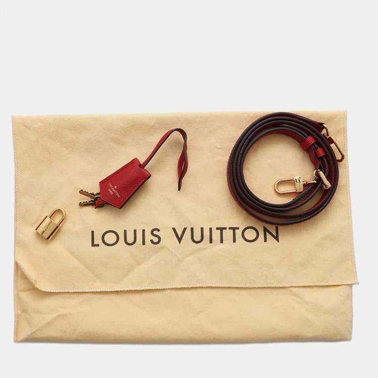 Pre Owned Louis Vuitton Red Monogram Empreinte Leather Speedy Bandouliere 20 Bag