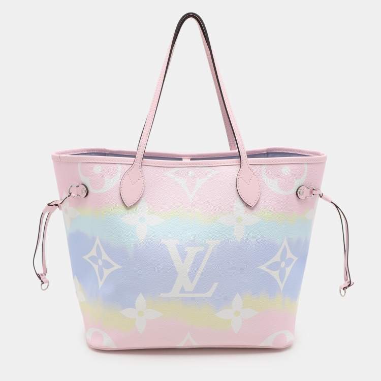 Pre Owned Louis Vuitton Pastel Tie Dye Monogram Canvas Neverfull Escale MM Bag