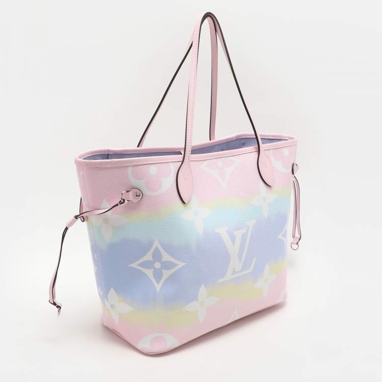 Pre Owned Louis Vuitton Pastel Tie Dye Monogram Canvas Neverfull Escale MM Bag