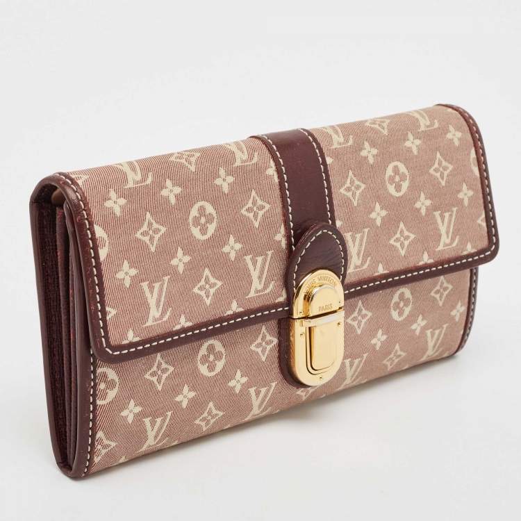 Pre Owned Louis Vuitton Sepia Monogram Idylle Canvas and Leather Sarah Wallet