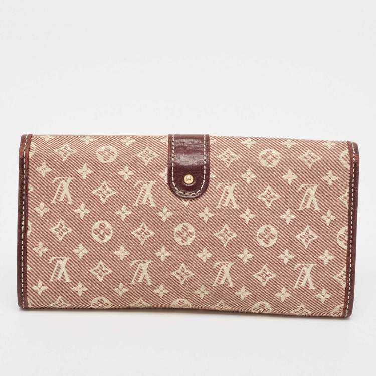 Pre Owned Louis Vuitton Sepia Monogram Idylle Canvas and Leather Sarah Wallet