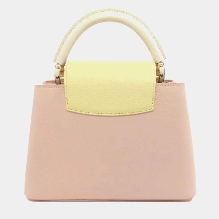 Pre Owned Louis Vuitton Pink Leather Capucines Handbag