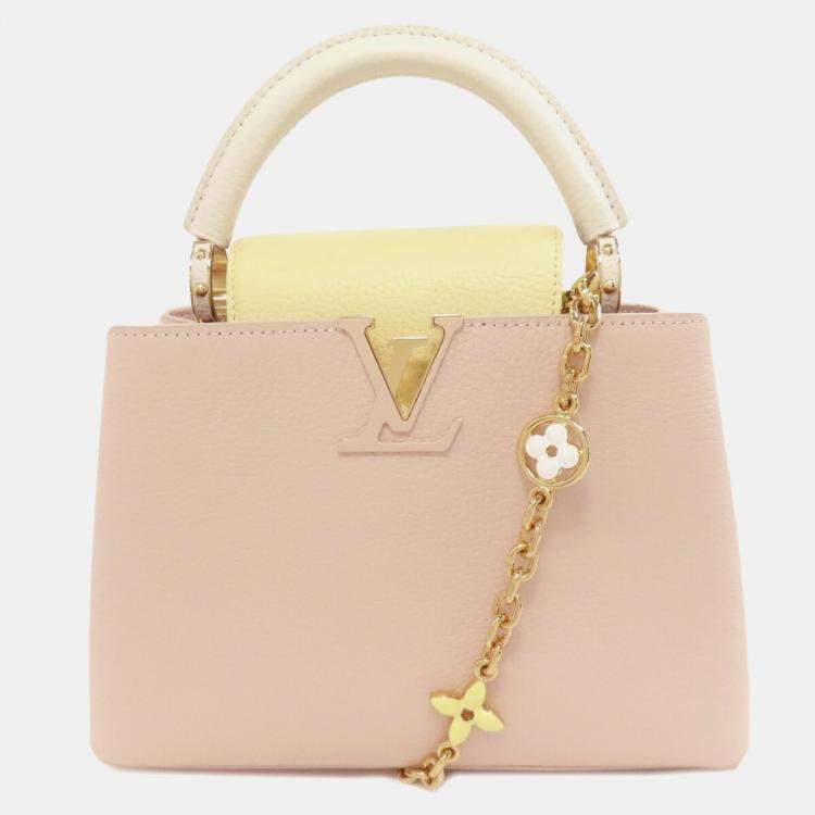 Pre Owned Louis Vuitton Pink Leather Capucines Handbag