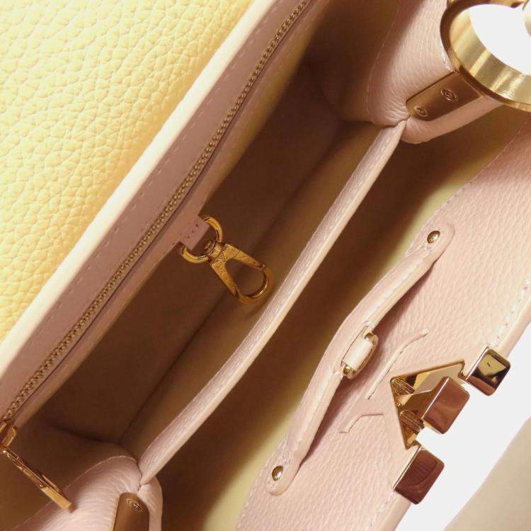 Pre Owned Louis Vuitton Pink Leather Capucines Handbag