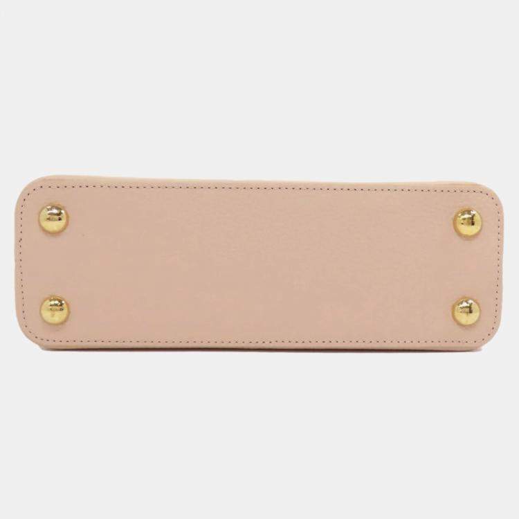 Pre Owned Louis Vuitton Pink Leather Capucines Handbag