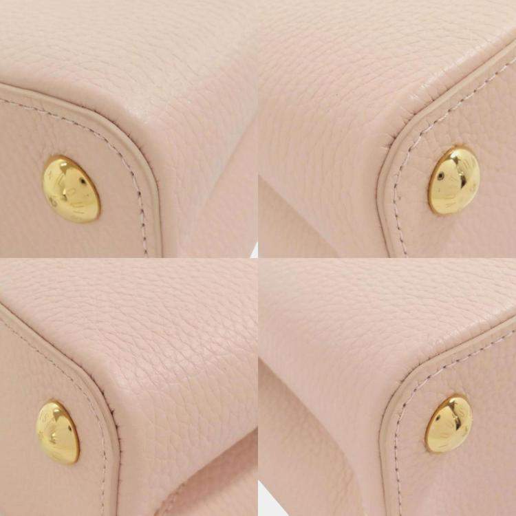 Pre Owned Louis Vuitton Pink Leather Capucines Handbag