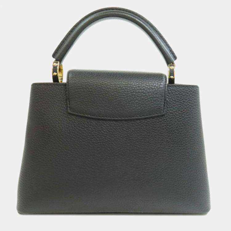 Pre Owned Louis Vuitton Black Leather Capucines BB Handbag