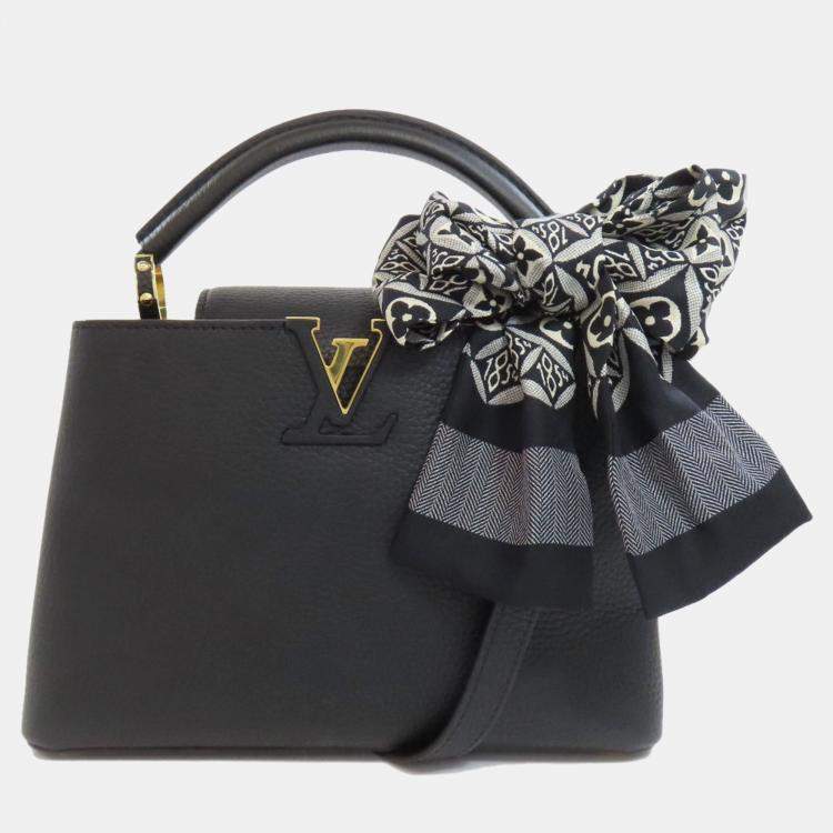 Pre Owned Louis Vuitton Black Leather Capucines BB Handbag