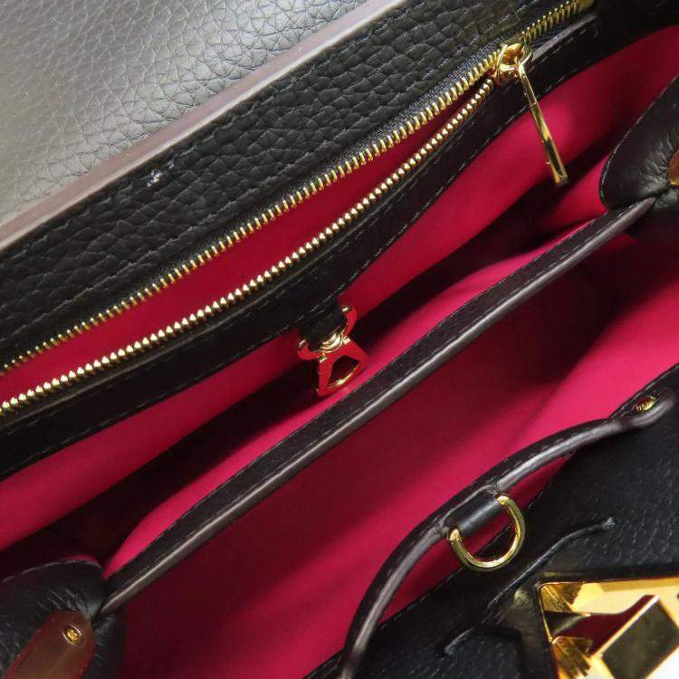 Pre Owned Louis Vuitton Black Leather Capucines BB Handbag