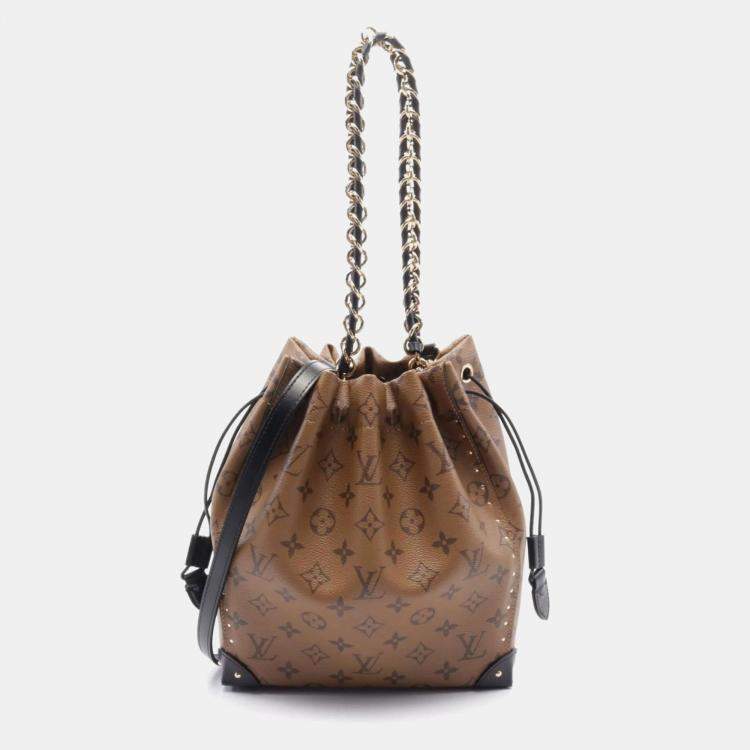 Pre Owned Louis Vuitton Brown Black Monogram Canvas Noe Trunk Handbag