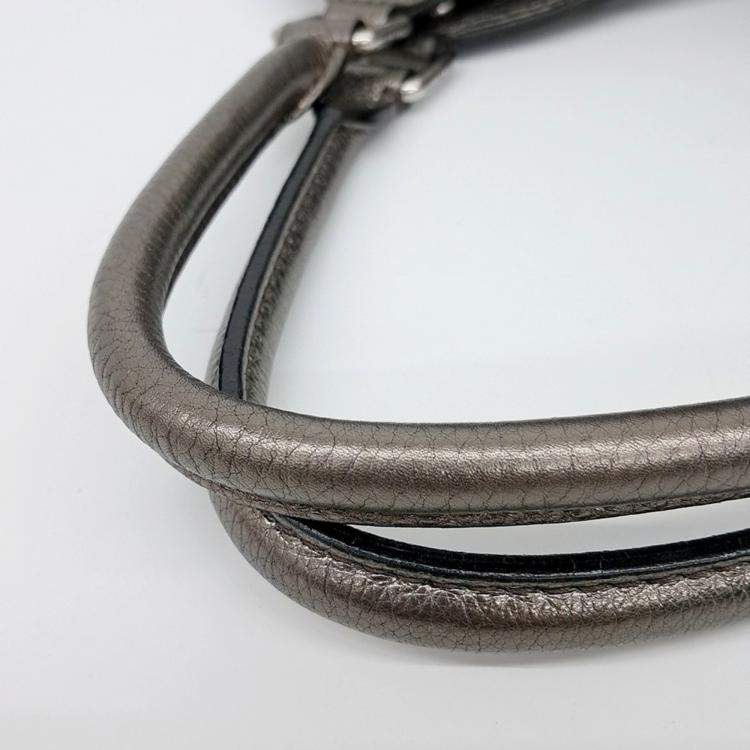 Pre Owned Louis Vuitton Silver Leather Mahina XL Bag