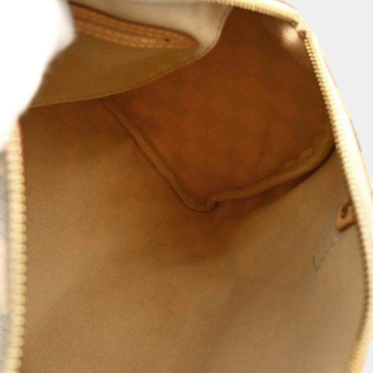 Pre Owned Louis Vuitton White Damier Azur Canvas Speedy 25 Handbag