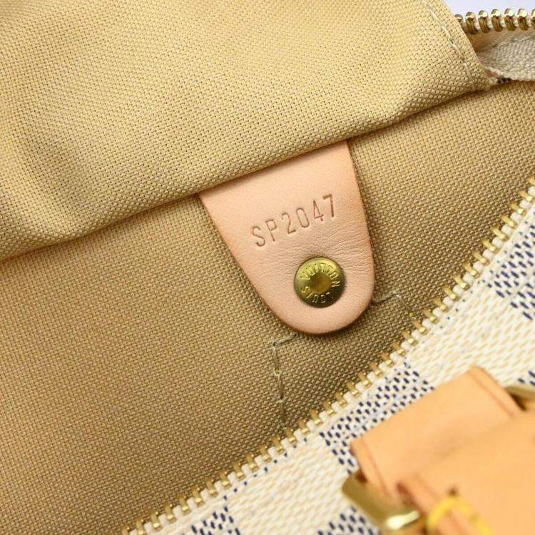 Pre Owned Louis Vuitton White Damier Azur Canvas Speedy 25 Handbag