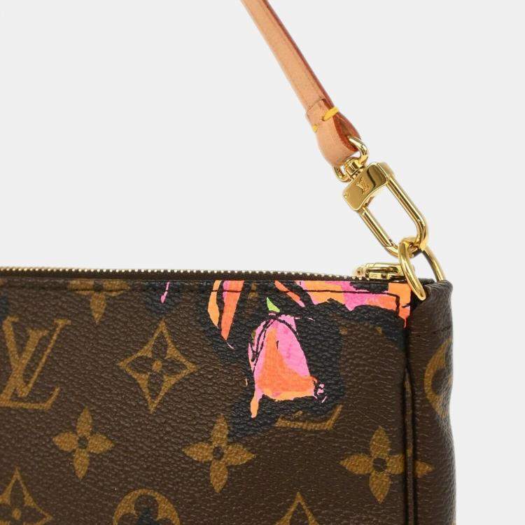 Pre Owned Louis Vuitton Brown Monogram Rose Pochette Accessoires  Handbag