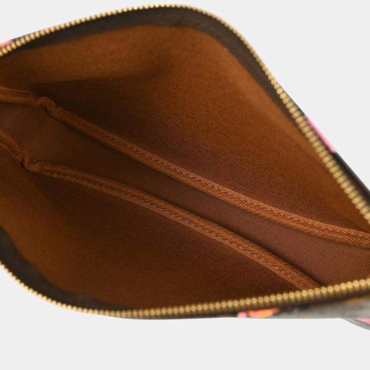 Pre Owned Louis Vuitton Brown Monogram Rose Pochette Accessoires  Handbag