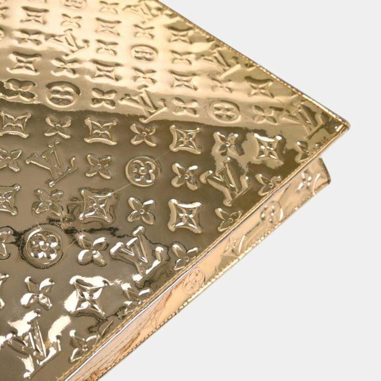 Pre Owned Louis Vuitton Gold Monogram Miroir Sac Plat Tote Bag
