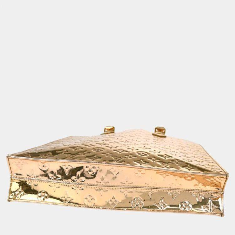 Pre Owned Louis Vuitton Gold Monogram Miroir Sac Plat Tote Bag