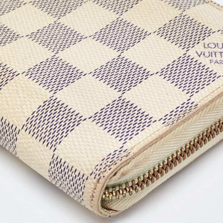 Pre Owned Louis Vuitton Damier Azur Canvas Zippy Wallet