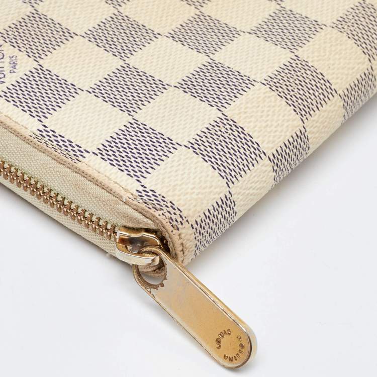 Pre Owned Louis Vuitton Damier Azur Canvas Zippy Wallet