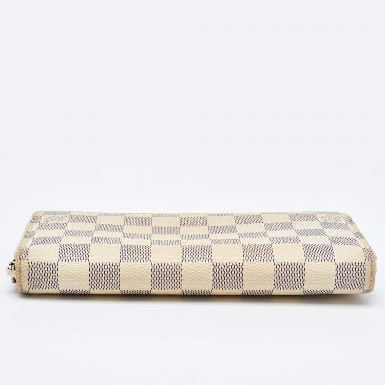 Pre Owned Louis Vuitton Damier Azur Canvas Zippy Wallet