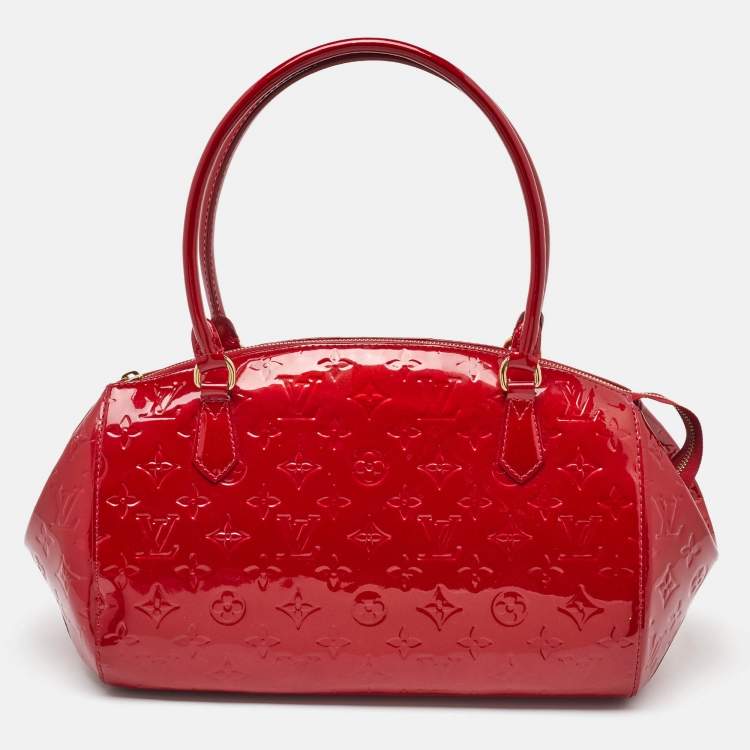 Pre Owned Louis Vuitton Rouge Grenadine Monogram Vernis Montana Bag