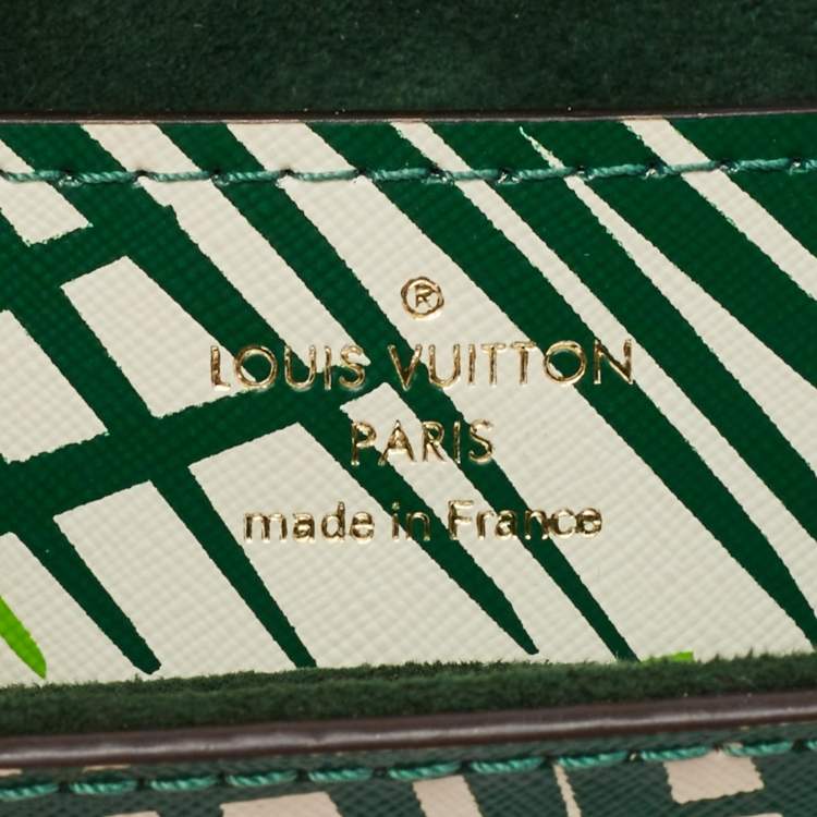 Pre Owned Louis Vuitton Vert Blanc Palm Print Monogram Twist MM Bag